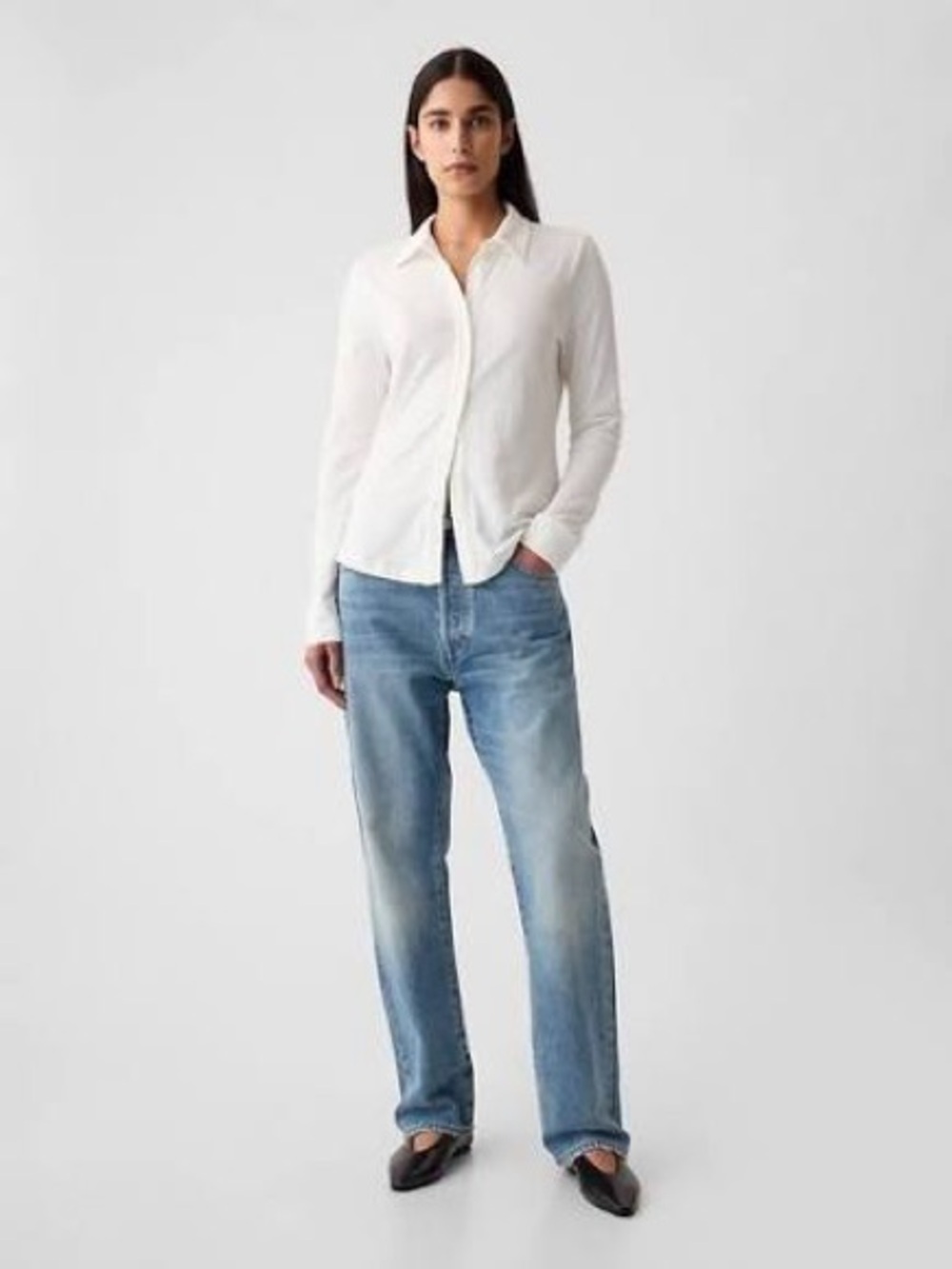 GAP Cotton Modal Knit Shirt. New Off White. XL. NWT.